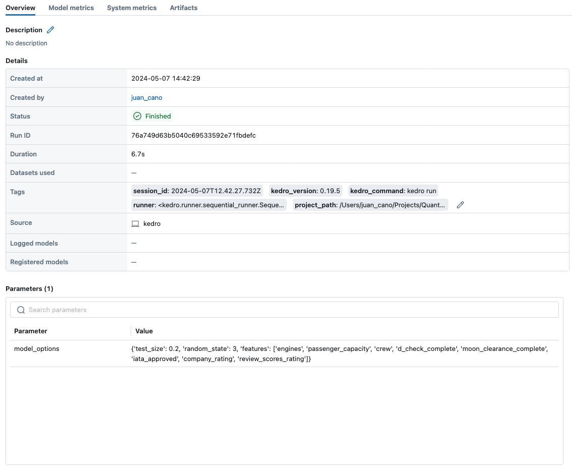 Complete MLflow tracking with kedro-mlflow